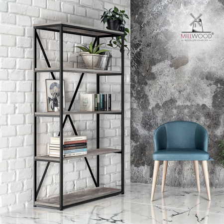 Стеллаж Лофт СН-1, ЛДСП Сосна пасадена / Металлокаркас Черный Стеллаж Лофт СН-1, ЛДСП Сосна пасадена / Металлокаркас Черный