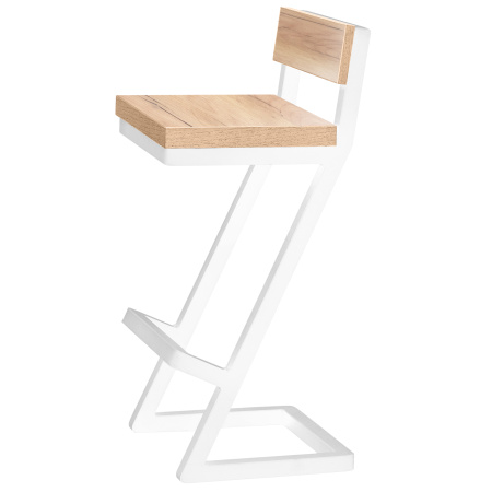 Стул полубарный Оберг 1, ЛДСП Дуб золотой крафт / Металлокаркас Белый