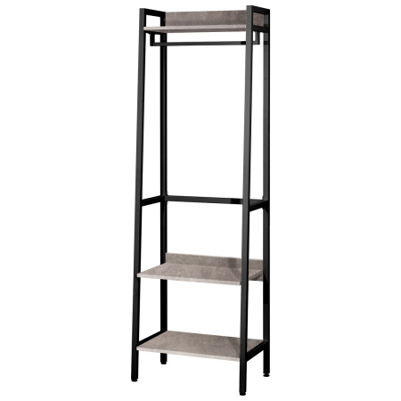 Прихожая Сканди 6, ЛДСП Бетон / Металлокаркас Черный