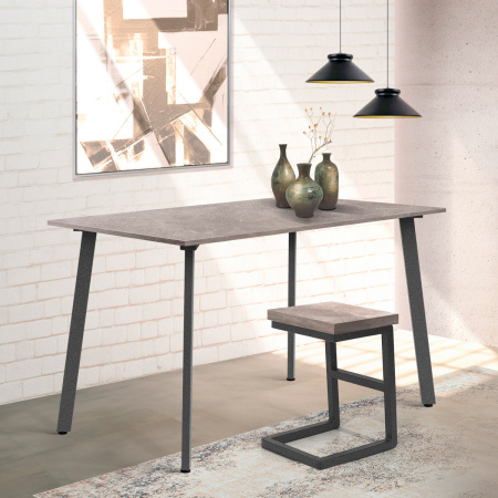 Стол Шанхай (1200х700) 18мм, ЛДСП Бетон / Металлокаркас Графит