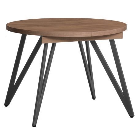 Стол раздвижной Женева 3 (D1000/1400х1000), ЛДСП Дуб табачный крафт / Металлокаркас Графит