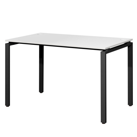 Стол Сиэтл (1300х700) 18 мм, ЛДСП Белый / Металлокаркас Черный
