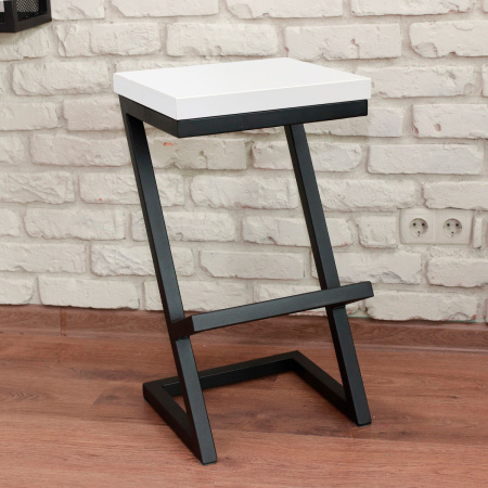 Стул барный Бран 2, ЛДСП Белый / Металлокаркас Графит Стул барный Бран 2, ЛДСП Белый / Металлокаркас Графит