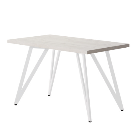 Стол Женева 2 (1200х700), ЛДСП Дуб белый крафт / Металлокаркас Белый