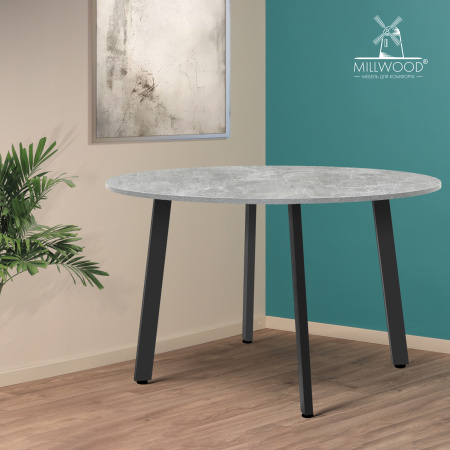 Стол Шанхай (D1100) 18мм, ЛДСП Бетон / Металлокаркас Черный