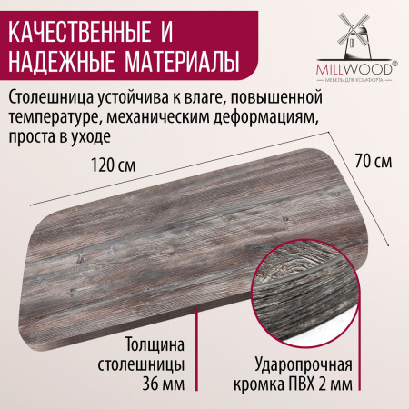 Столешница закругленная 1200х700х36, ЛДСП Сосна пасадена