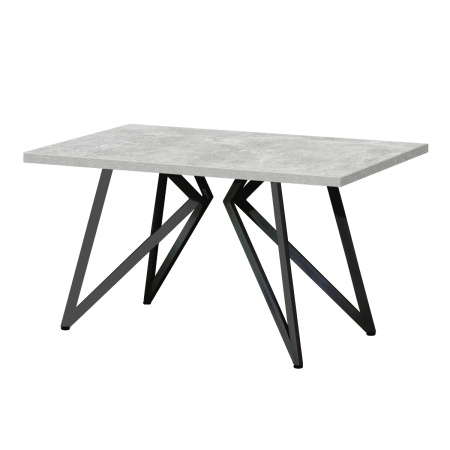 Стол Женева (1600х800), ЛДСП Бетон / Металлокаркас Черный