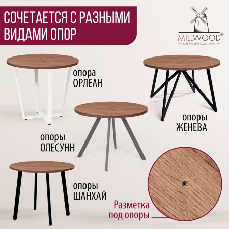 Столешница D800х36, ЛДСП Дуб табачный крафт