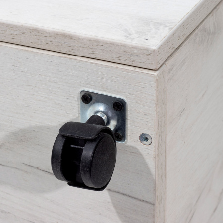 Тумба офисная подкатная с замком, ЛДСП Дуб белый крафт