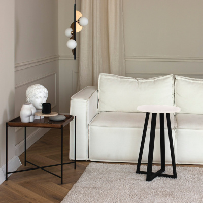 Журнальный стол Лофт СТ-4, ЛДСП Белый / Металлокаркас Черный