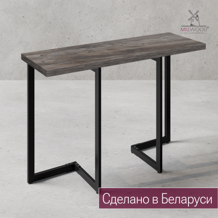 Стол-консоль Арлен 1, ЛДСП Сосна пасадена / Металлокаркас Черный