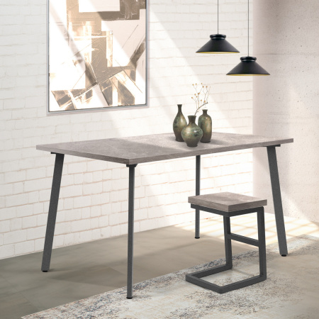 Стол Шанхай (1300х800), ЛДСП Бетон / Металлокаркас Графит