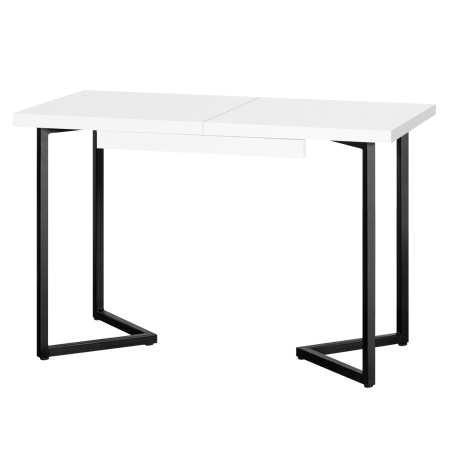 Стол раздвижной Лондон (1100/1500х700), ЛДСП Белый / Металлокаркас Черный