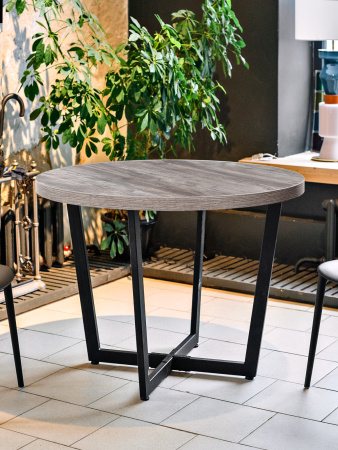 Стол Орлеан (D1000), ЛДСП Сосна пасадена / Металлокаркас Черный