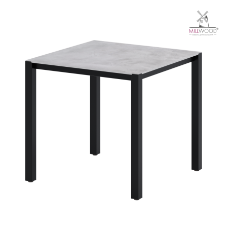 Стол Сеул Керамогранит (800х800), Керамогранит Серый Камень \ Металлокаркас Черный
