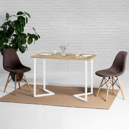 Стол Лондон (1000х700) 18мм, ЛДСП Дуб золотой крафт / Металлокаркас Белый