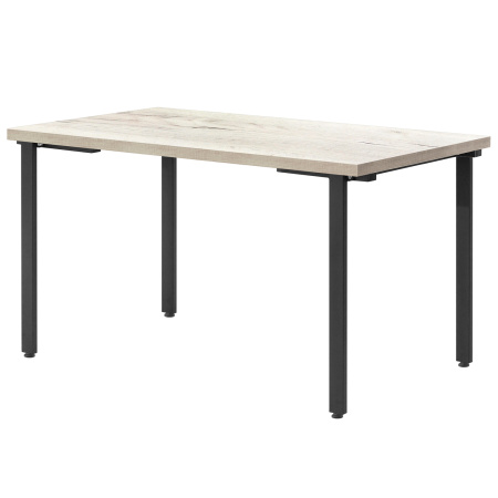 Стол Прага (1300х800), ЛДСП Дуб белый крафт / Металлокаркас Черный