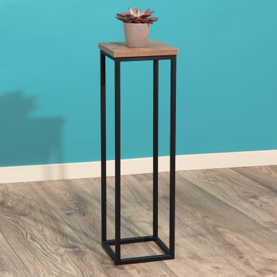 Подставка декоративная 210x210x700, ЛДСП Дуб табачный крафт / Металлокаркас Черный