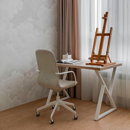 Стол Дели (1300х800), ЛДСП Дуб золотой крафт / Металлокаркас Белый Стол Дели (1300х800), ЛДСП Дуб золотой крафт / Металлокаркас Белый