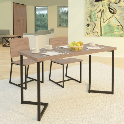 Стул Лофт Чед 1, ЛДСП Дуб табачный крафт / Металлокаркас Черный