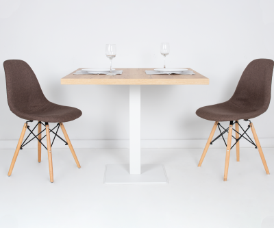 Стол Хельсинки (900х900), ЛДСП Дуб золотой крафт / Металлокаркас Белый