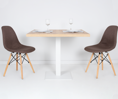 Стол Хельсинки (900х900), ЛДСП Дуб золотой крафт / Металлокаркас Белый