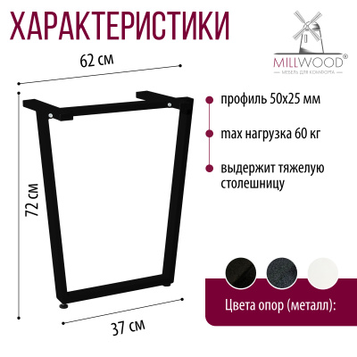 Опоры Уэльс 620, Металлокаркас Черный