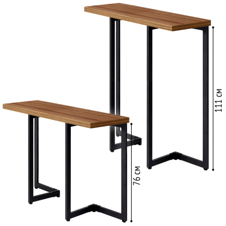 Стол-консоль Арлен 1, ЛДСП Дуб табачный крафт / Металлокаркас Черный