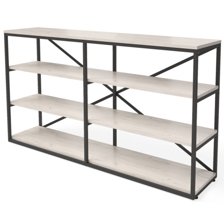 Стеллаж Лофт OR-1, ЛДСП Дуб белый крафт / Металлокаркас Черный