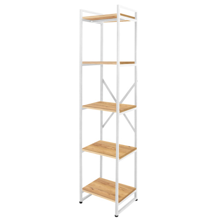 Стеллаж Лофт СН-2, ЛДСП Дуб золотой крафт / Металлокаркас Белый