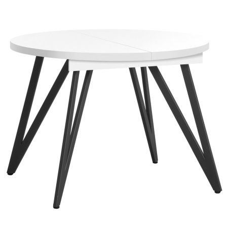 Стол раздвижной Женева 3 (D1100/1500х1100), ЛДСП Белый / Металлокаркас Графит