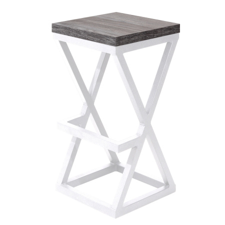 Стул барный Вена 3, ЛДСП Сосна пасадена / Металлокаркас Белый Стул барный Вена 3, ЛДСП Сосна пасадена / Металлокаркас Белый