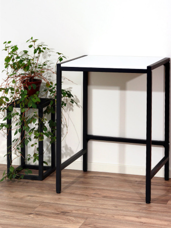 Стойка для стиральной машины Венеция 3, ЛДСП Белый / Металлокаркас Графит