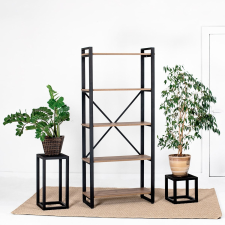 Стеллаж Лофт CH-3, ЛДСП Дуб табачный крафт / Металлокаркас Графит