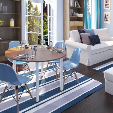 Стол-консоль Далис 3, ЛДСП Дуб табачный крафт / Металлокаркас Белый