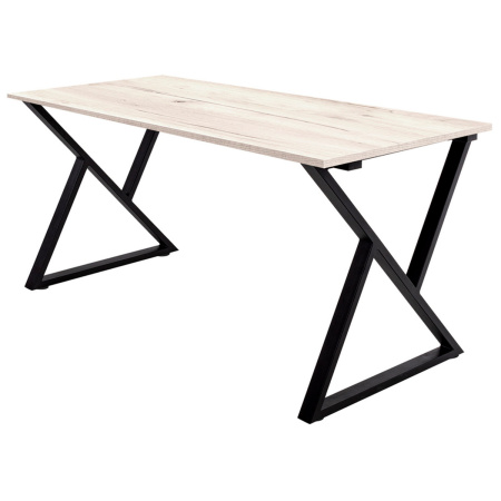 Стол Дели (1200х700) 18мм, ЛДСП Дуб белый крафт / Металлокаркас Черный