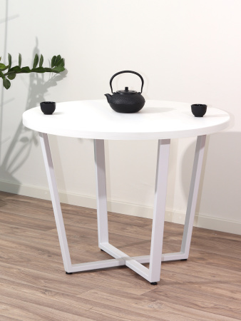 Стол Орлеан (D1000), ЛДСП Белый / Металлокаркас Белый Стол Орлеан (D1000), ЛДСП Белый / Металлокаркас Белый