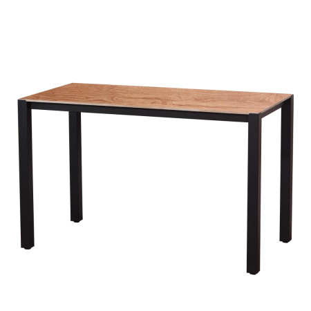 Стол Сеул Керамогранит (1200х600), Керамогранит Дерево Вуд 3 / Металлокаркас Черный