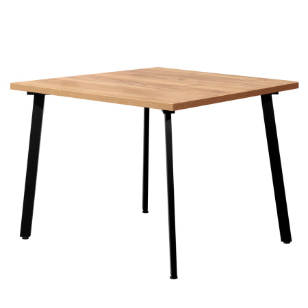 Стол Шанхай (1100х1100), ЛДСП Дуб золотой крафт / Металлокаркас Черный