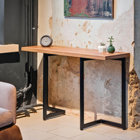 Стол-консоль Арлен 3, ЛДСП Дуб золотой крафт / Металлокаркас Черный