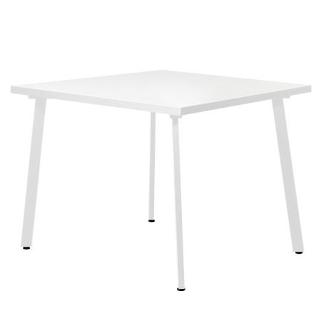 Стол Шанхай (1100х1100), ЛДСП Белый / Металлокаркас Белый