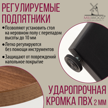 Стол Мюнхен (1400х800), ЛДСП Дуб табачный крафт / Металлокаркас Черный Стол Мюнхен (1400х800), ЛДСП Дуб табачный крафт / Металлокаркас Черный