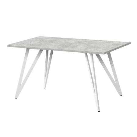 Стол Женева 2 (1600х800) 18мм, ЛДСП Бетон / Металлокаркас Белый