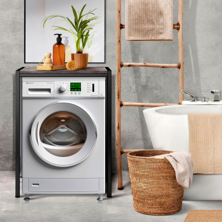 Стойка для стиральной машины Венеция 3, ЛДСП Сосна пасадена / Металлокаркас Черный