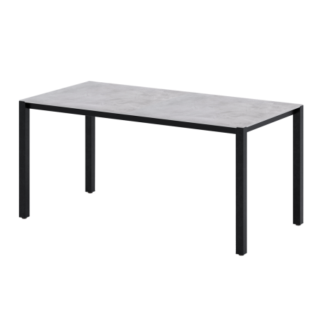 Стол Сеул Керамогранит (1600х800), Керамогранит Серый Камень / Металлокаркас Черный