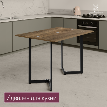 Стол-консоль Арлен 1, ЛДСП Дуб табачный крафт / Металлокаркас Черный