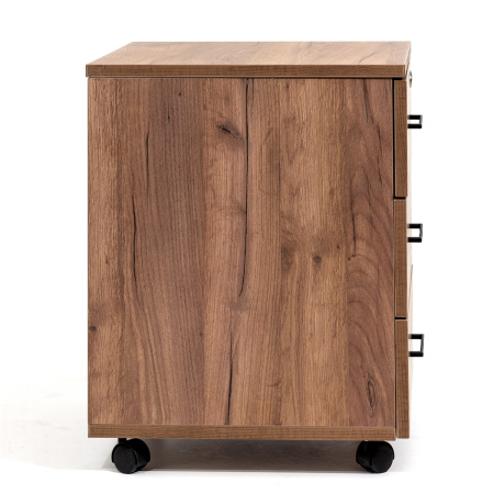 Тумба офисная подкатная с замком, ЛДСП Дуб табачный крафт