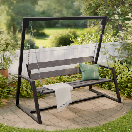 Качели садовые Валенсия (208х115), металлокаркас черный