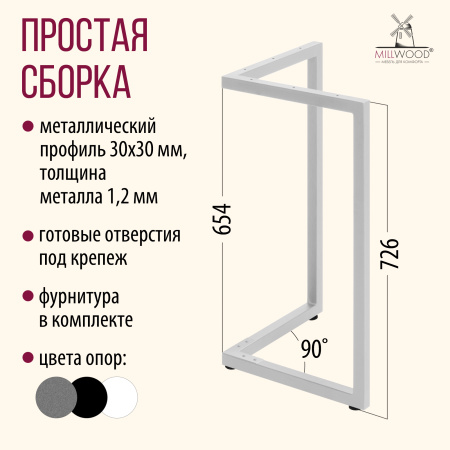Опоры Лондон, Металлокаркас Белый