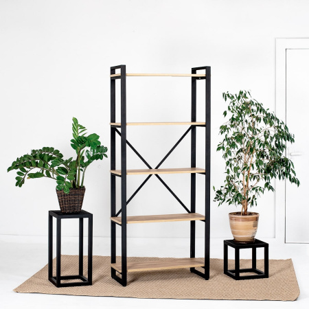 Стеллаж Лофт CH-3, ЛДСП Дуб золотой крафт / Металлокаркас Графит